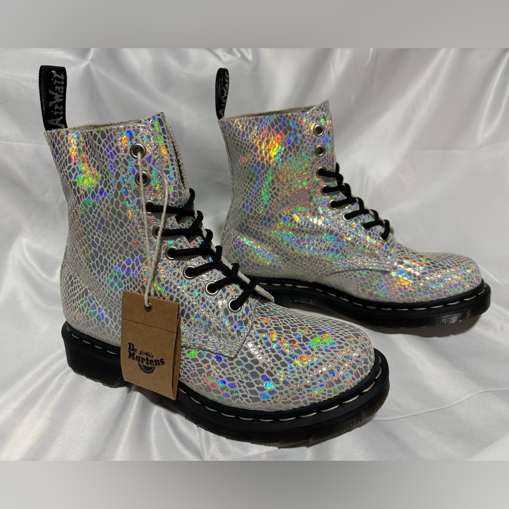 Iridescent Snakeskin Print Dr. Martens